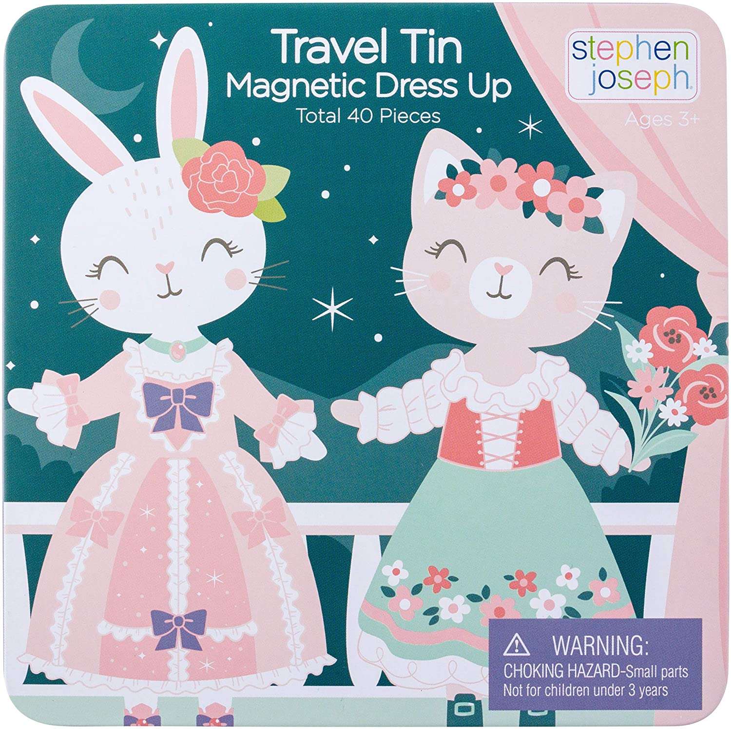 Bunny and Cat Magnetic Dress Up Travel Tin, , large image number 0