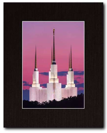 Washington, D.C. Temple Sunset Glow Matted Print