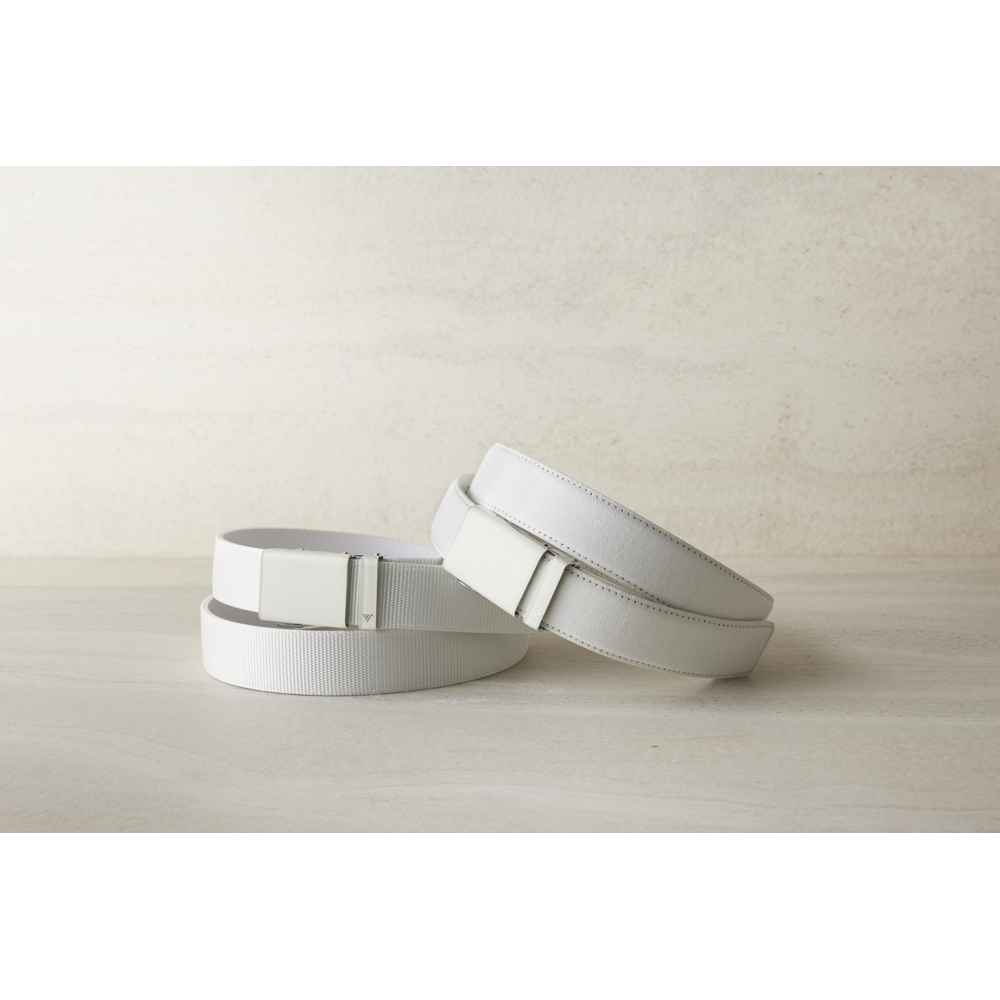 White on White Nylon 40mm Belt, , large