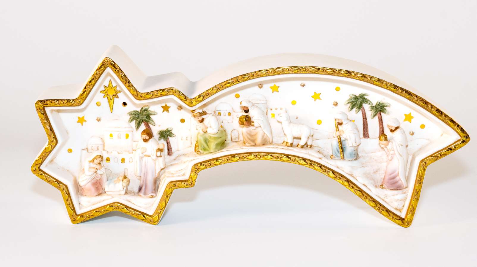 Light-up Shooting Star Porcelain Nativity, , large image number 1