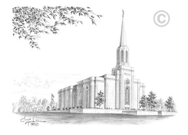 St. Louis Temple Sketch 16x20 Print