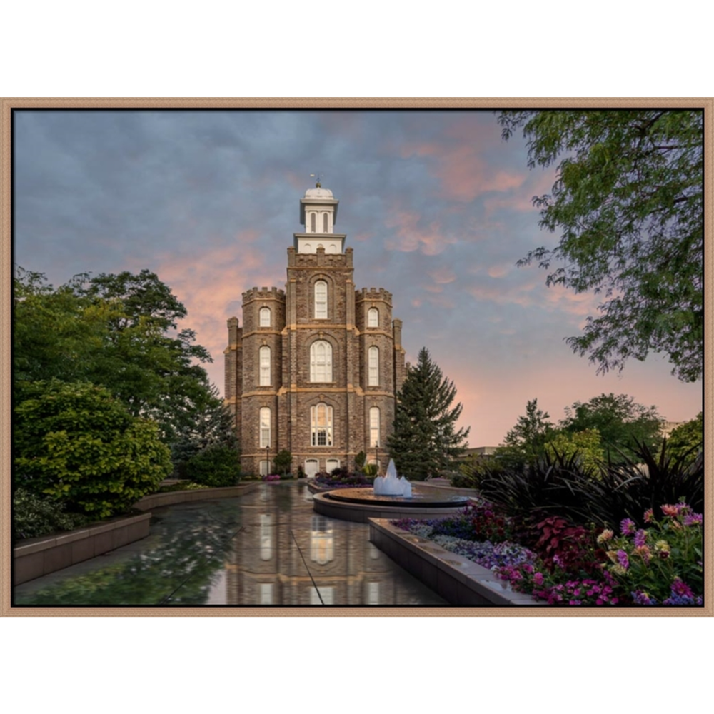 Covenant Path Temple: Logan Temple (30x41 Framed Canvas Giclee)