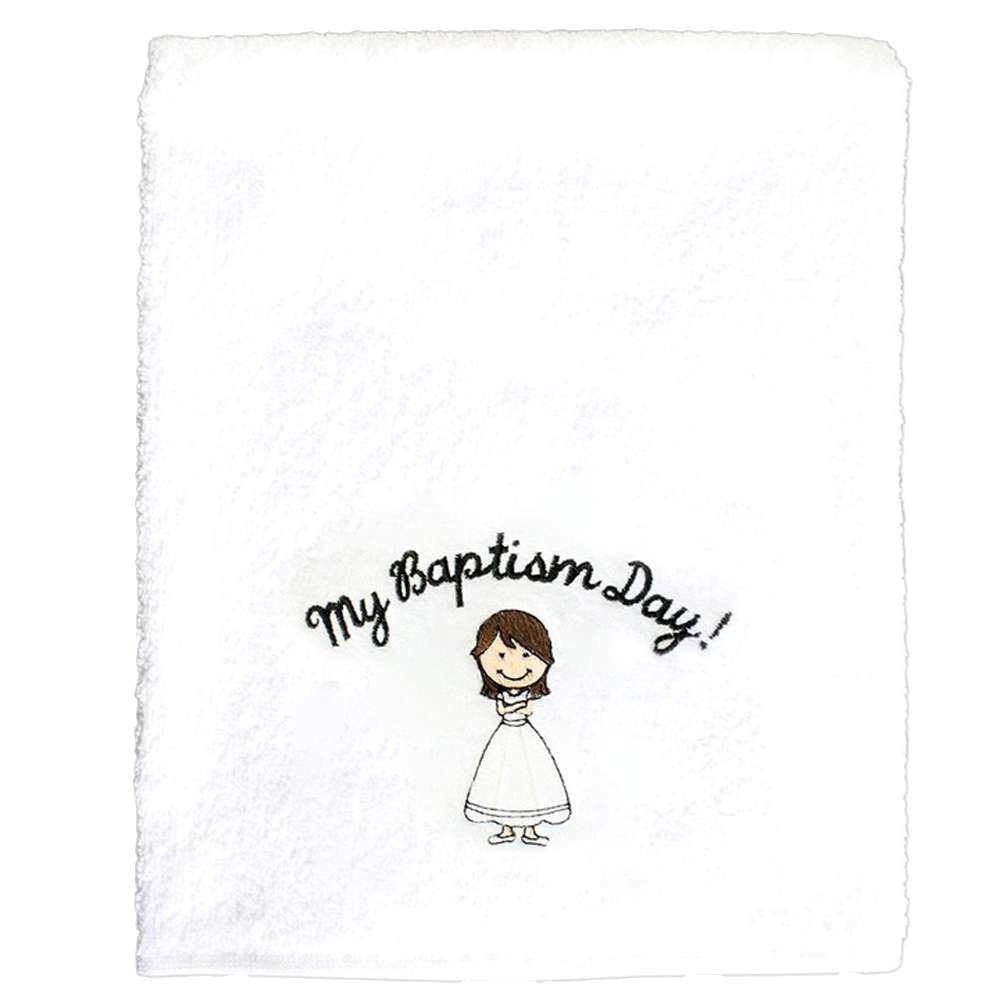 My Baptism Day Towel - Brown Hair, , large image number 0