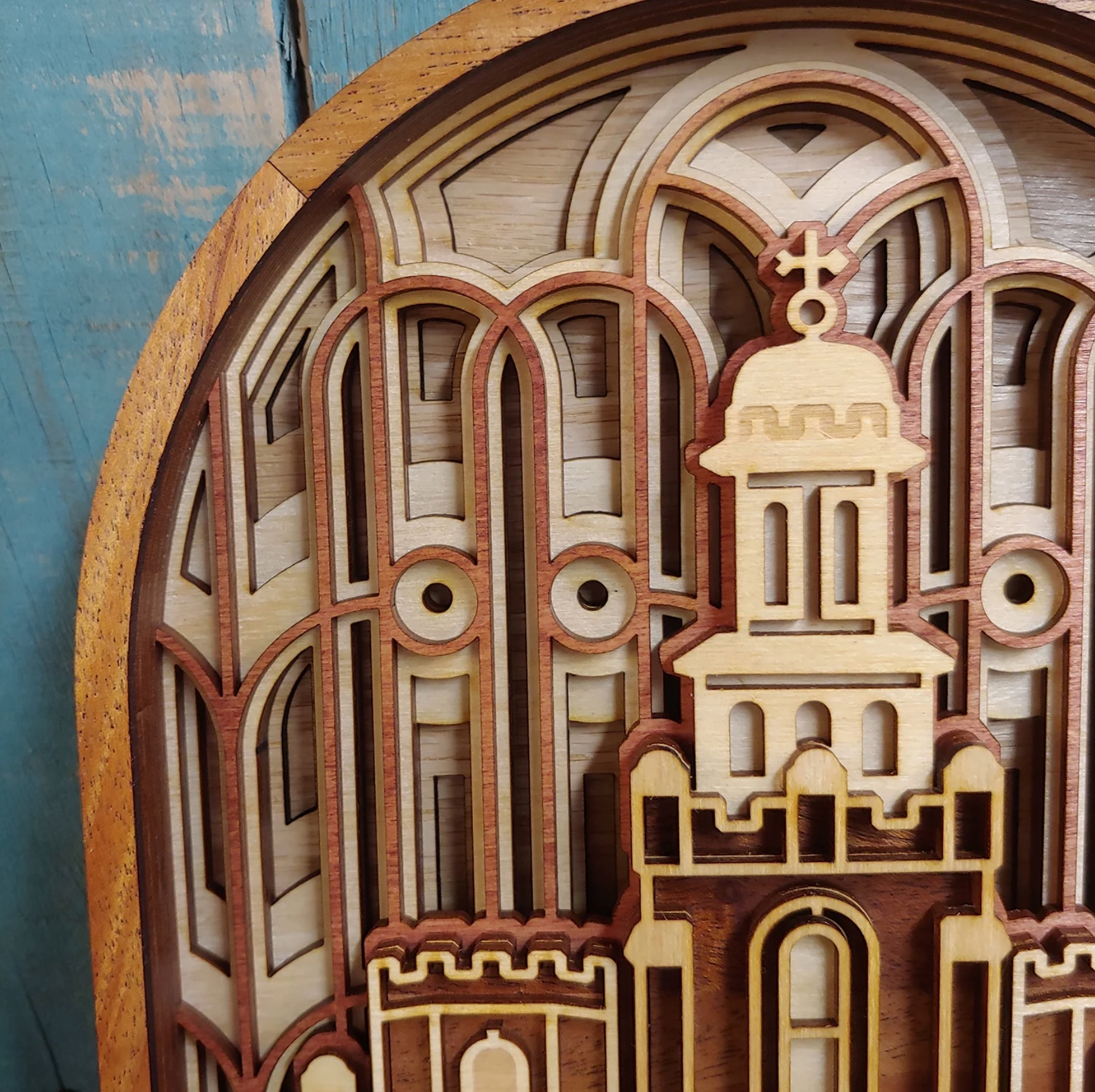 Logan Utah Temple Layered Wood Plaque, , large