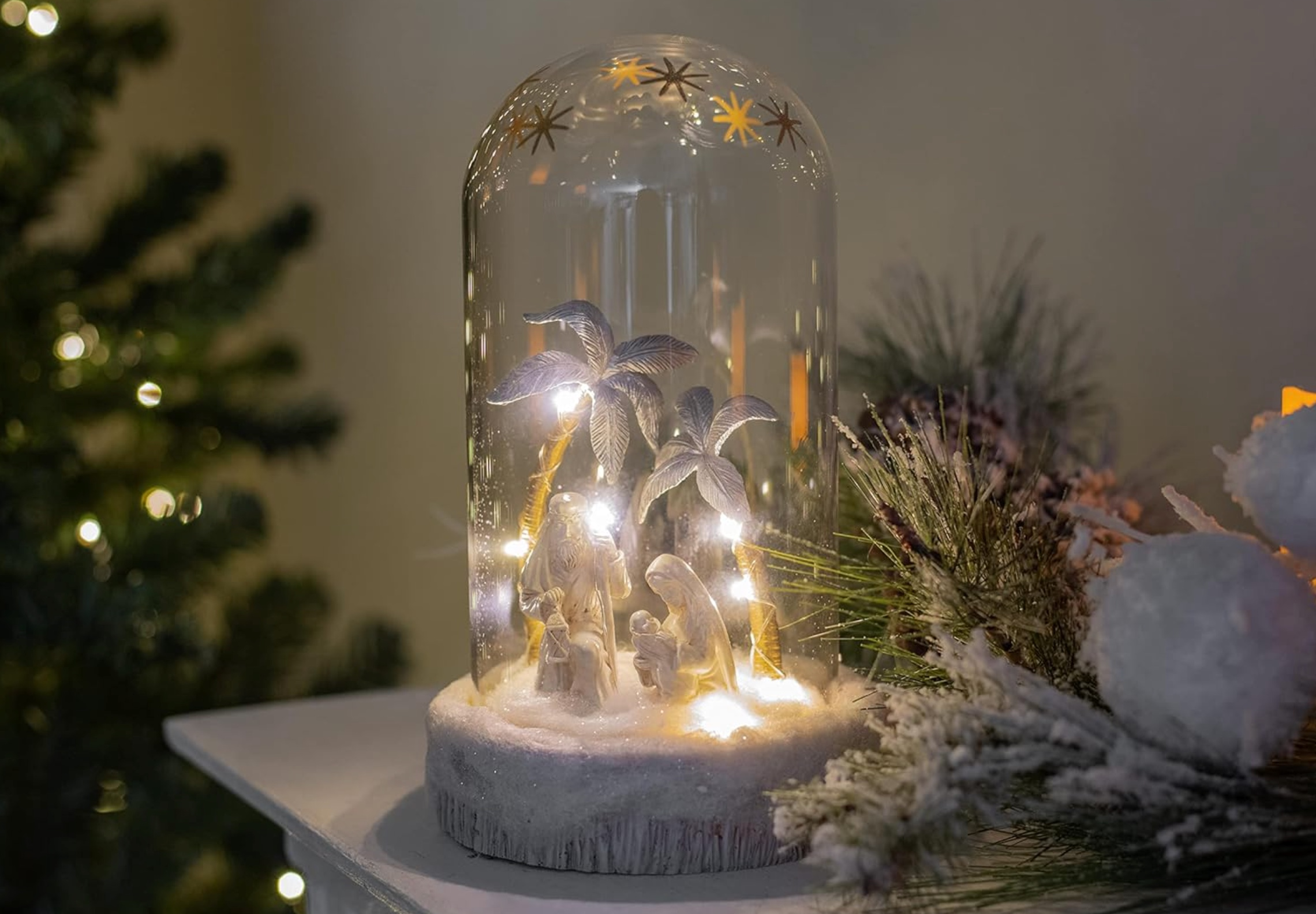 Glass Holy Family Cloche Nativity, , large image number 2