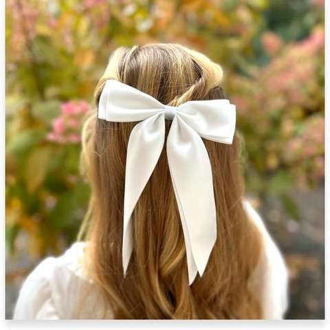 Baptism Satin Hair Bow, , large image number 2