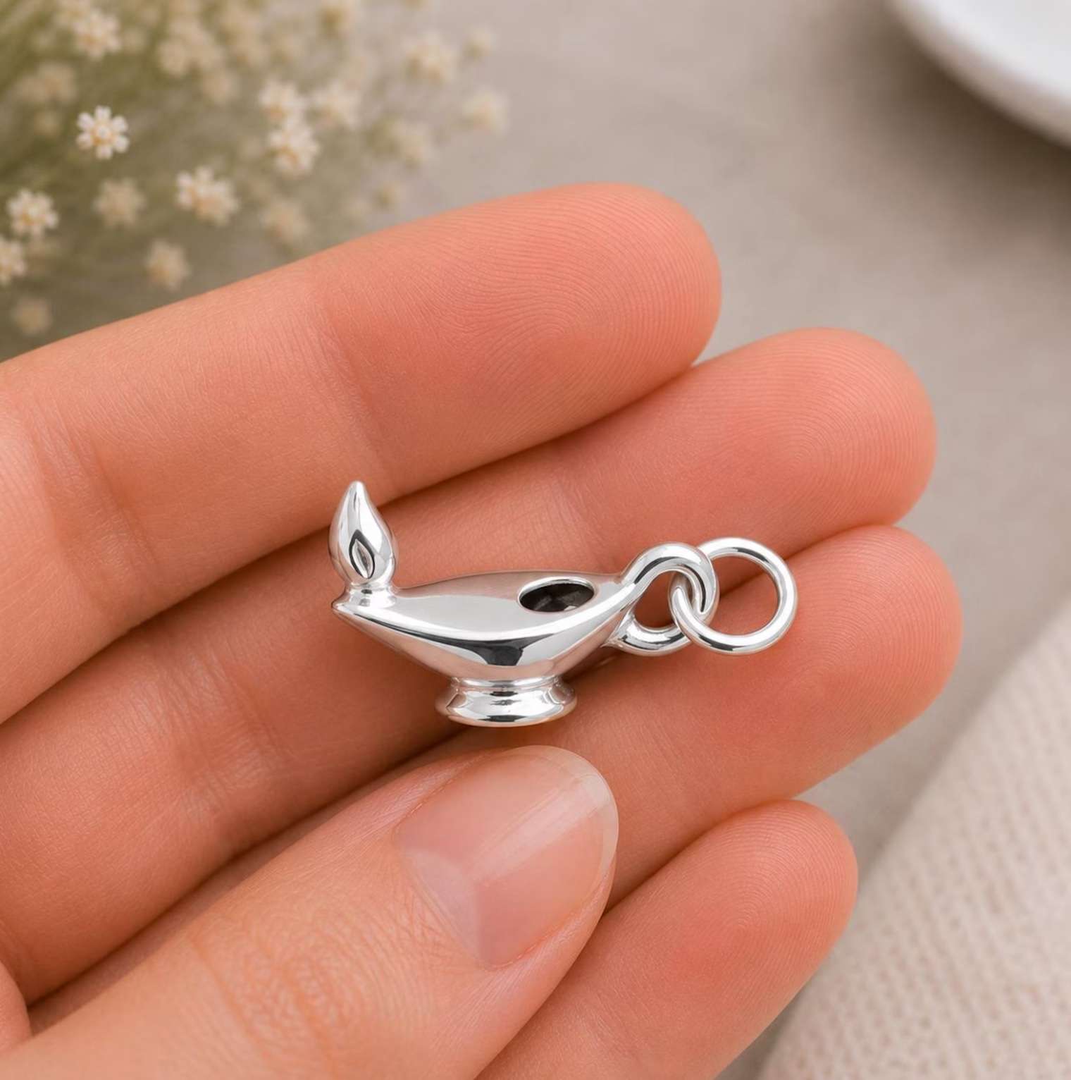 Oil Lamp Charm, , large