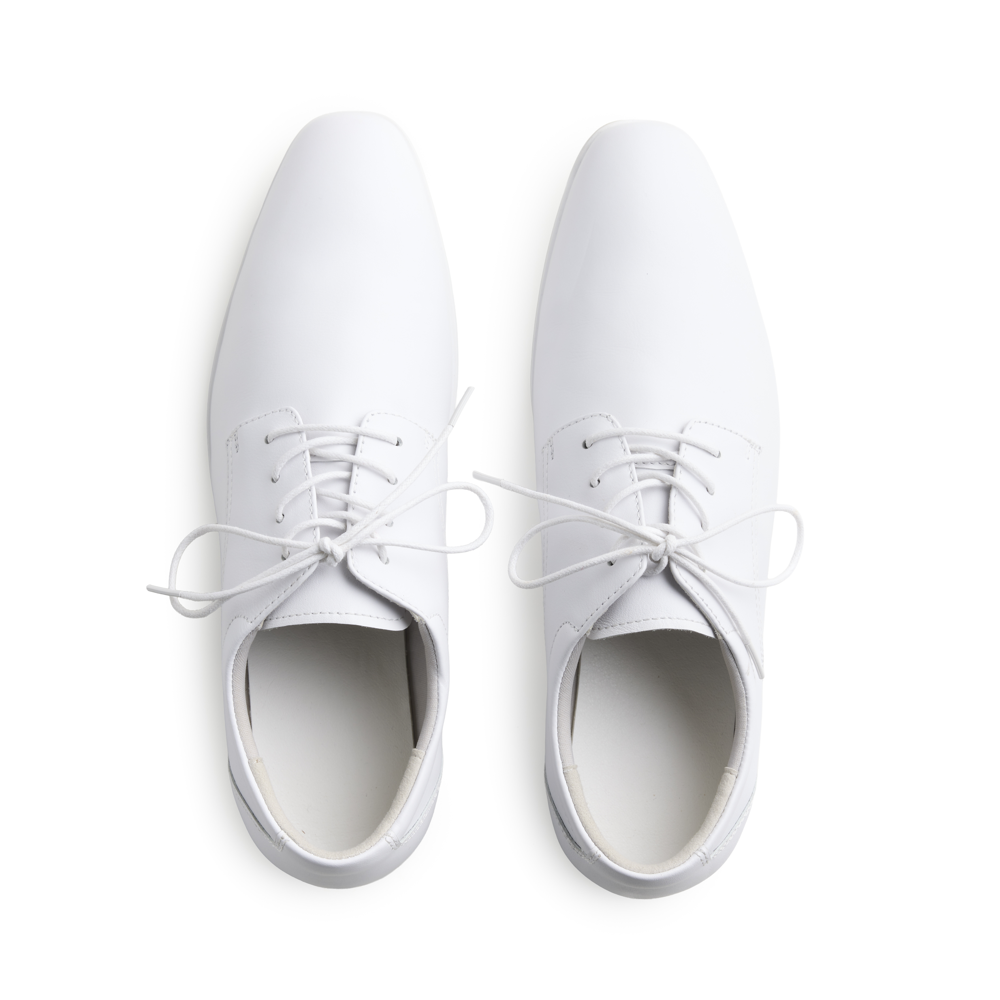 Men's White Lace Up Leather Loafer Temple Shoe,  Men's White Lace Up Leather Loafer Temple Shoe