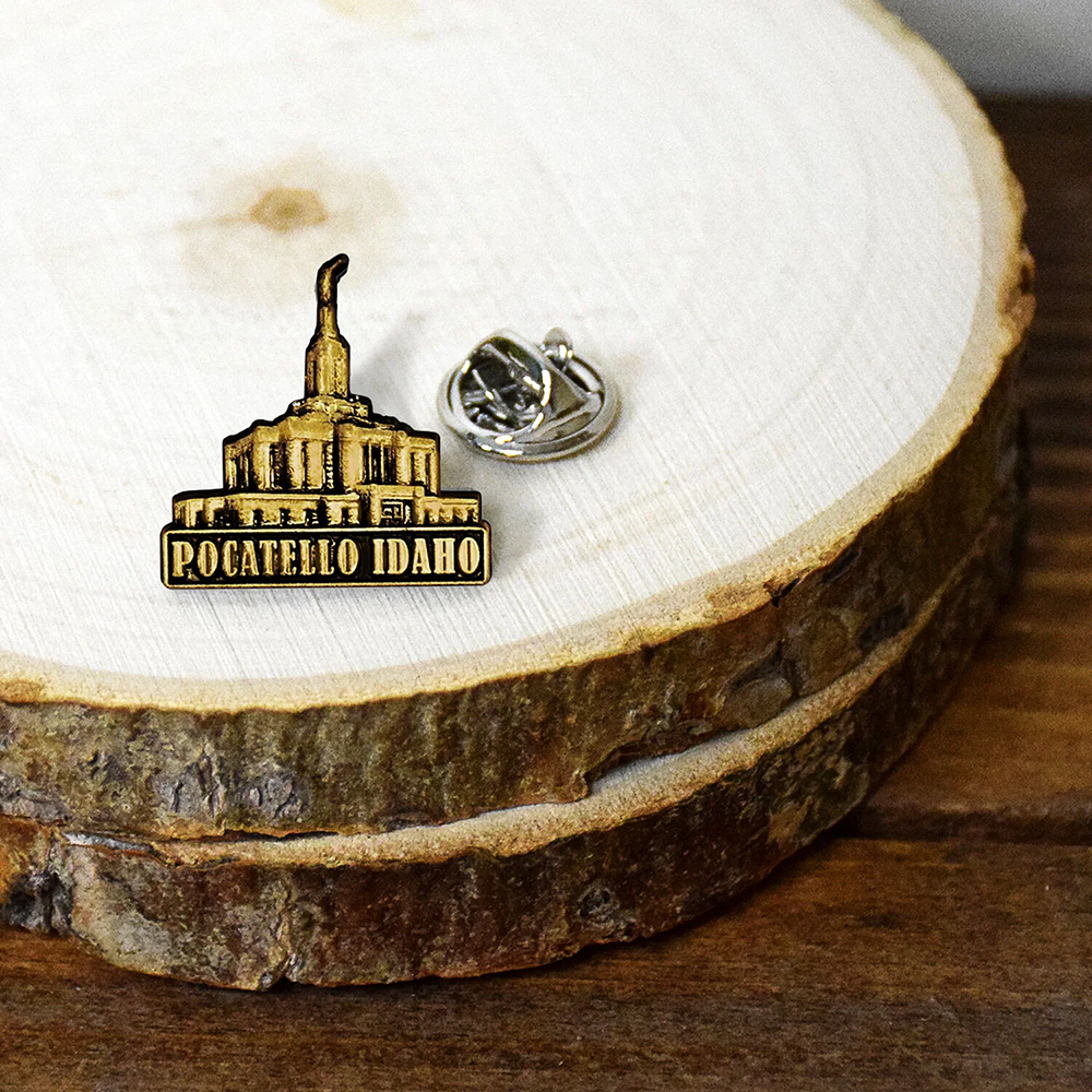 Pocatello Temple Gold Pin, , large