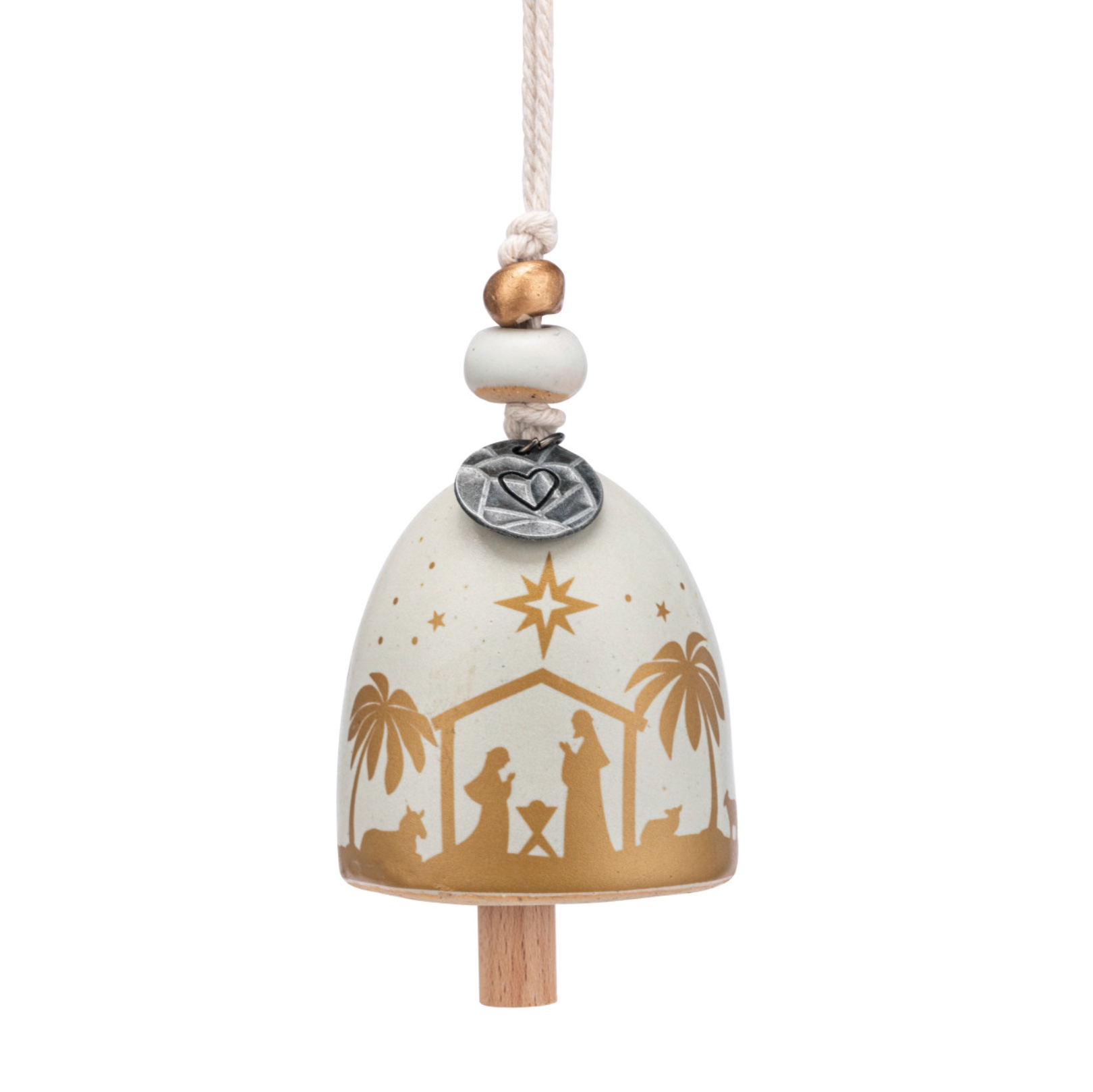 Mini Holiday Bell Nativity Ornament, , large