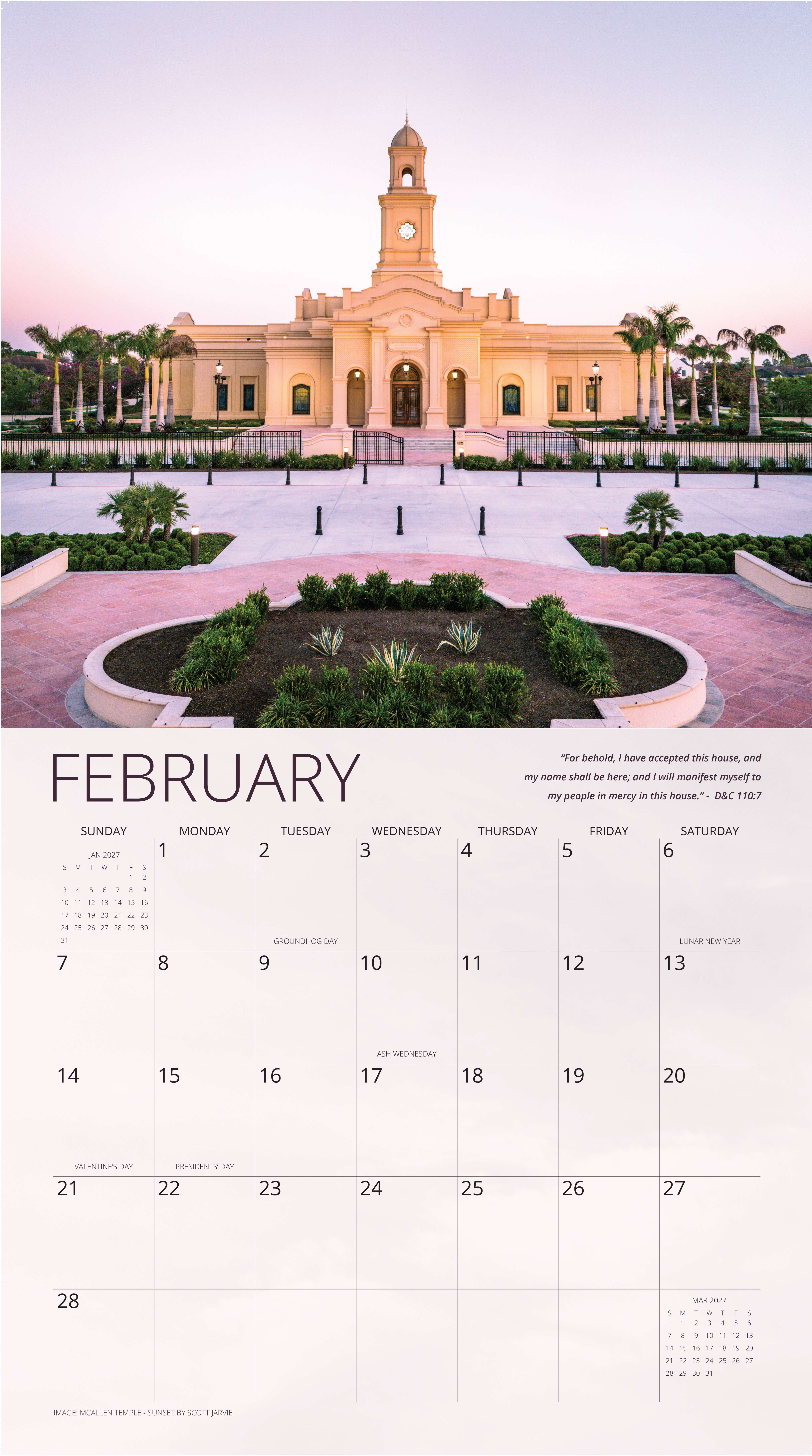 2027 The Mountains of the Lord's House Wall Calendar, , large