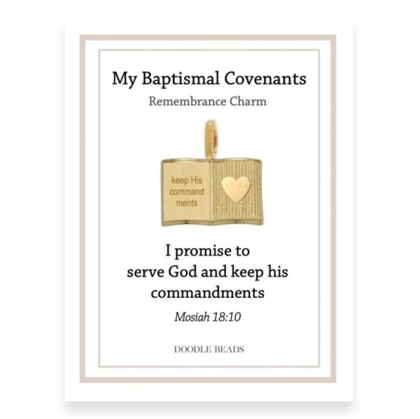 Commandments Book Baptismal Covenant Charm, , large image number 0