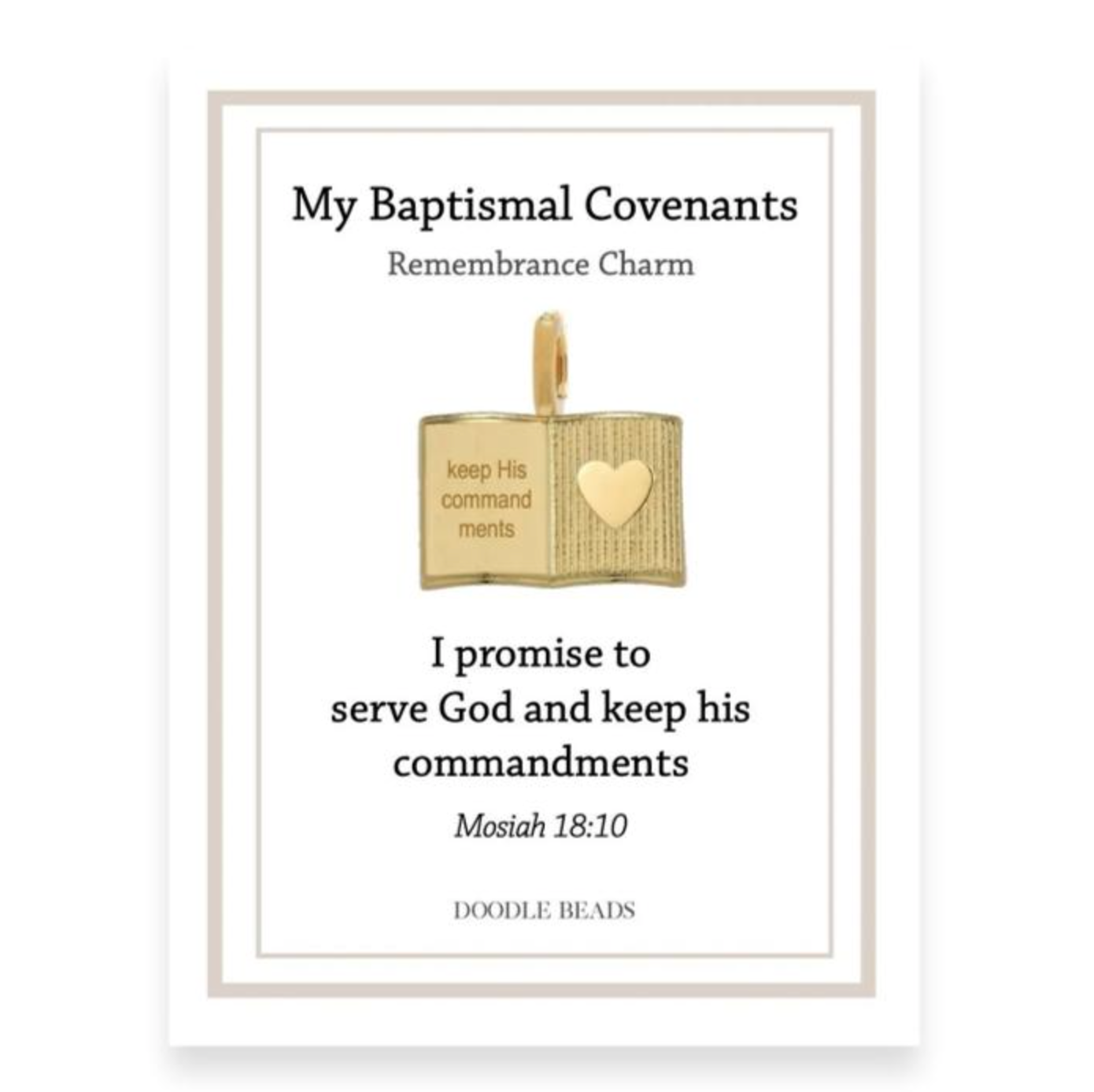 Commandments Book Baptismal Covenant Charm, , large image number 0