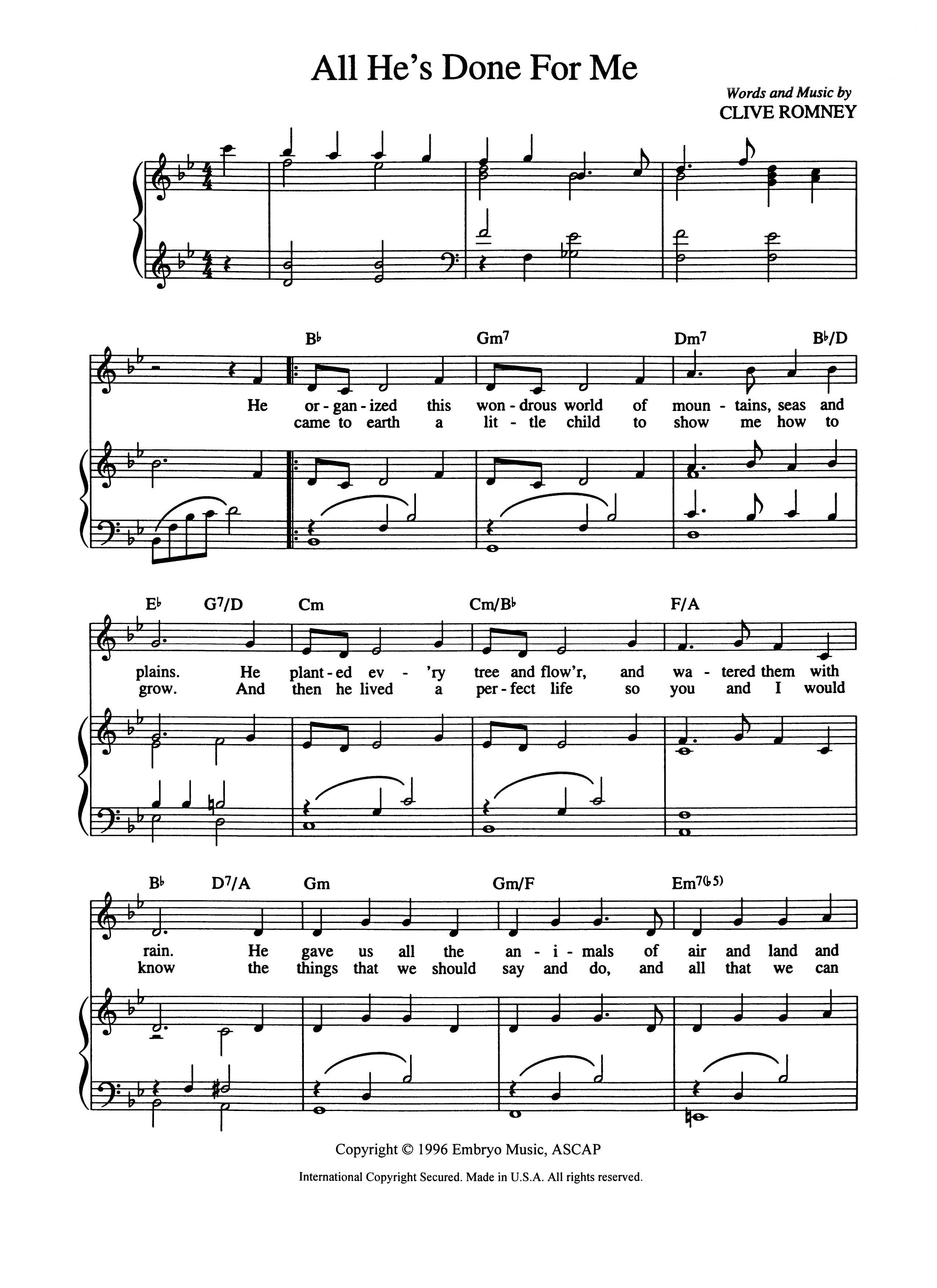 All He's Done for Me