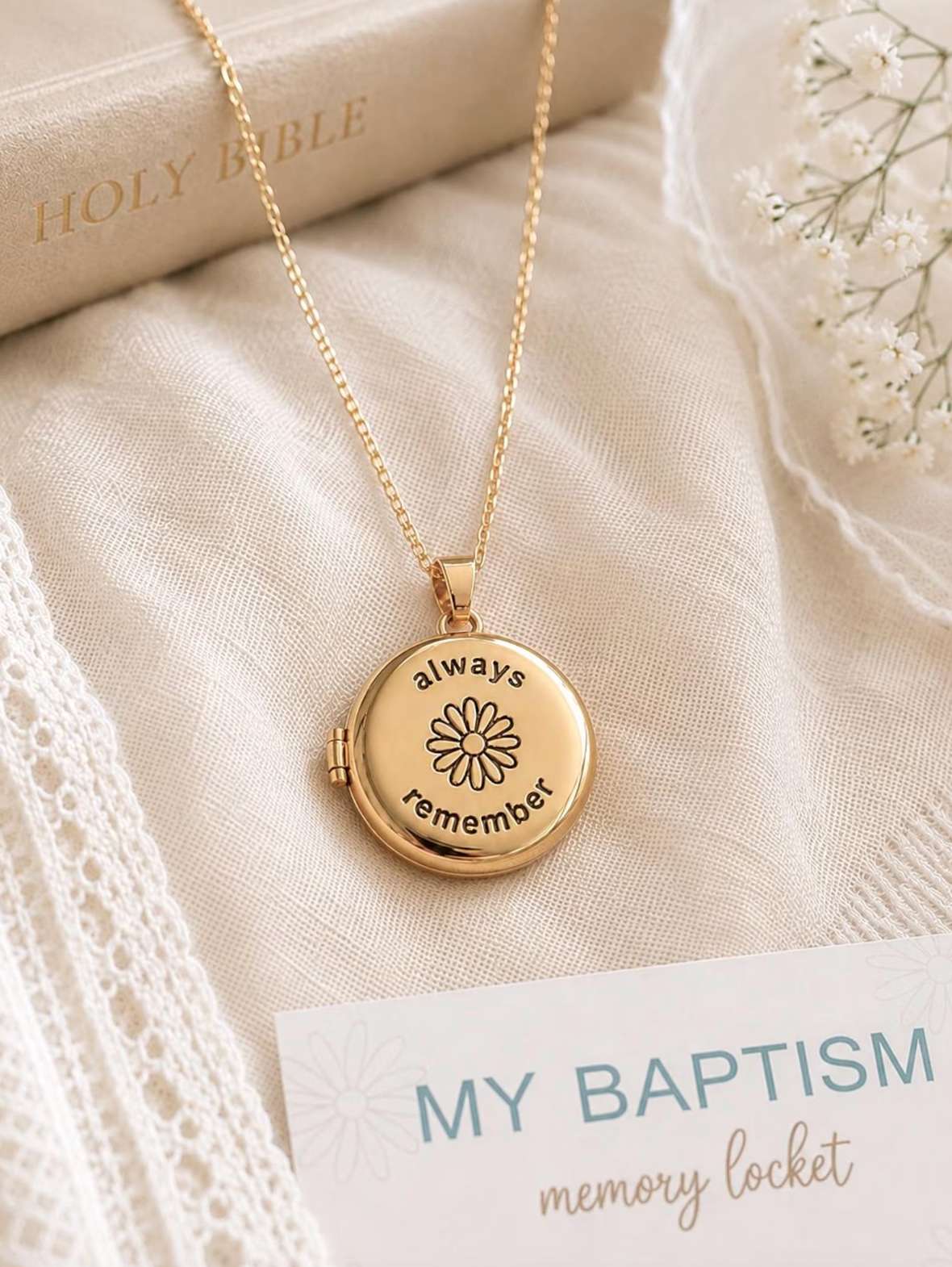 My Baptism Memory Locket Necklace, , large image number 5