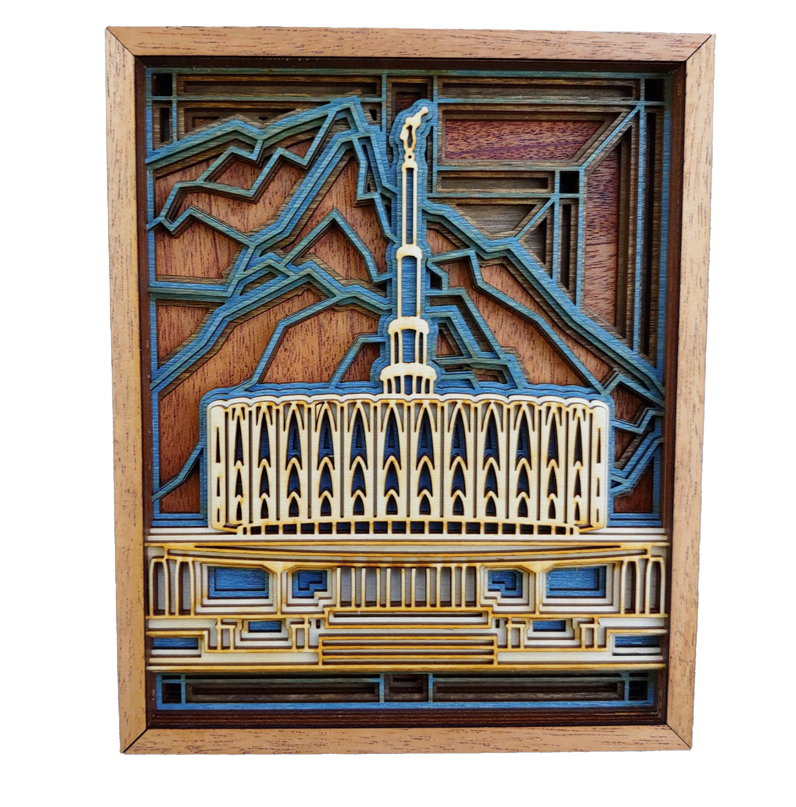 Provo Utah Temple Layered Wood Plaque