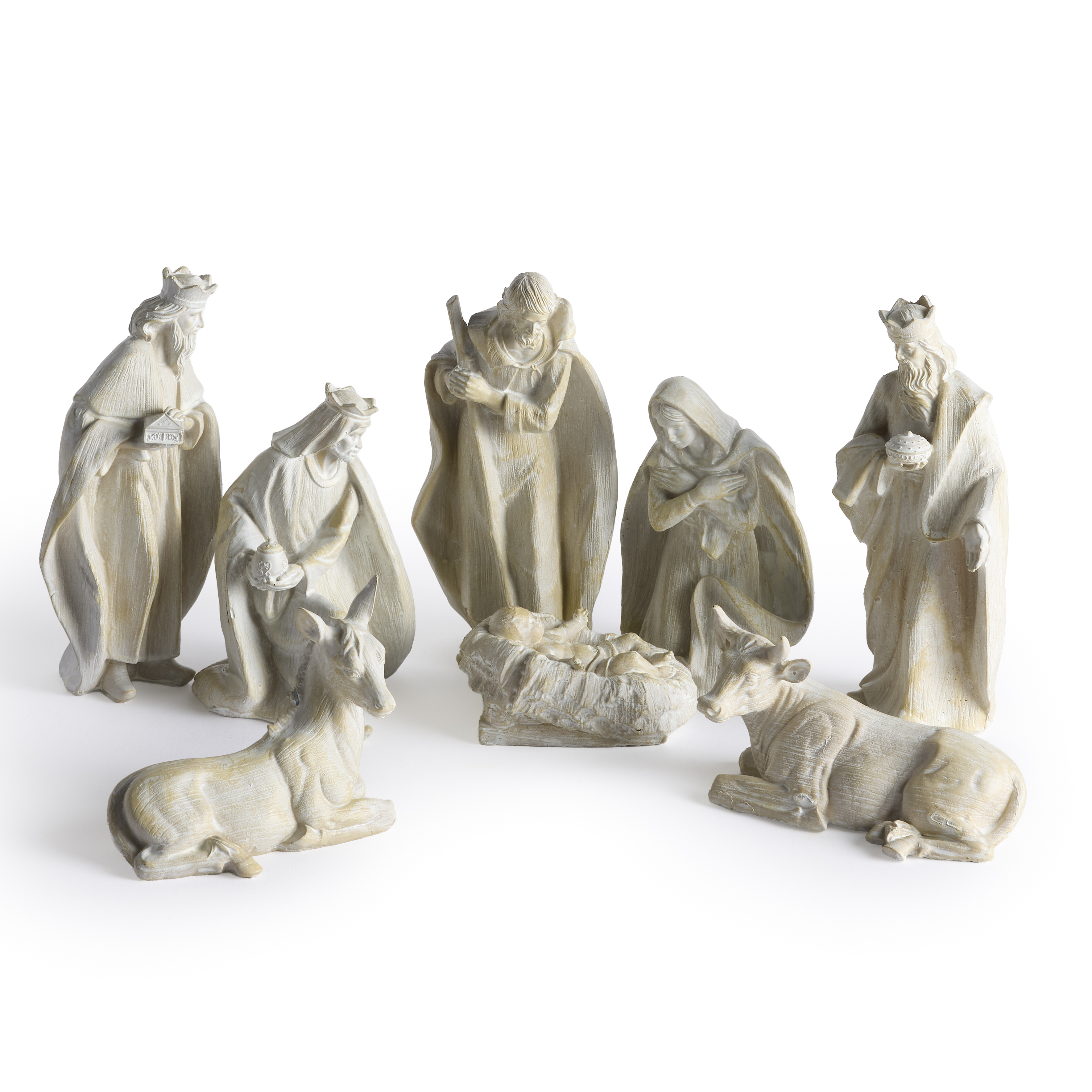 Cream Antiqued Nativity