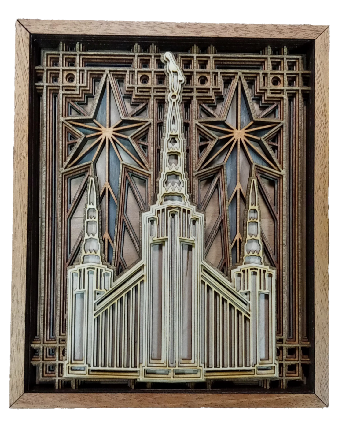 Portland Oregon Temple Layered Wood Plaque