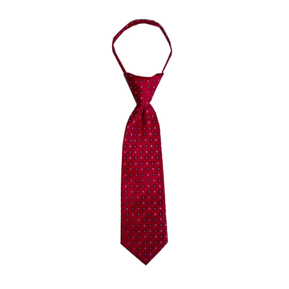 Red Small Squares Toddler Zipper Necktie