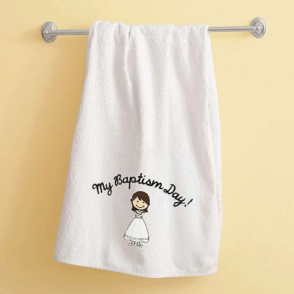 My Baptism Day Towel - Brown Hair, , large image number 2