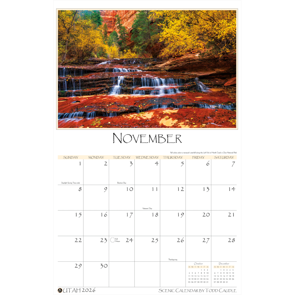 2026 Utah Scenic Calendar, , large