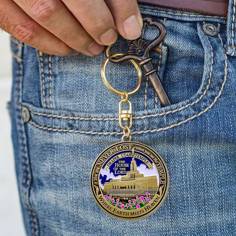 Draper Utah Temple Keychain, , large image number 4