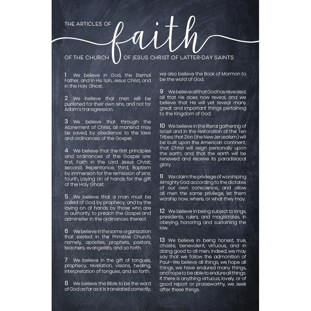 Articles of Faith Chalk Repositionable Poster