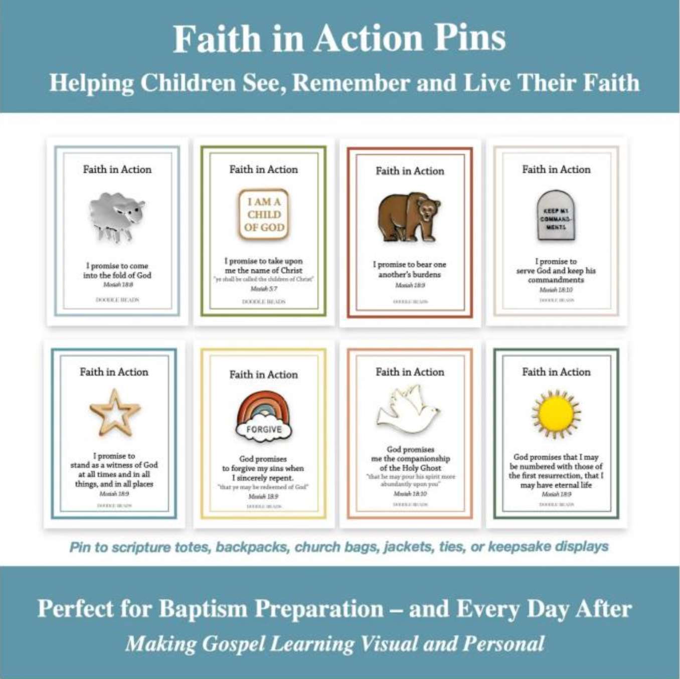 Commandments Faith in Action Pin, , large