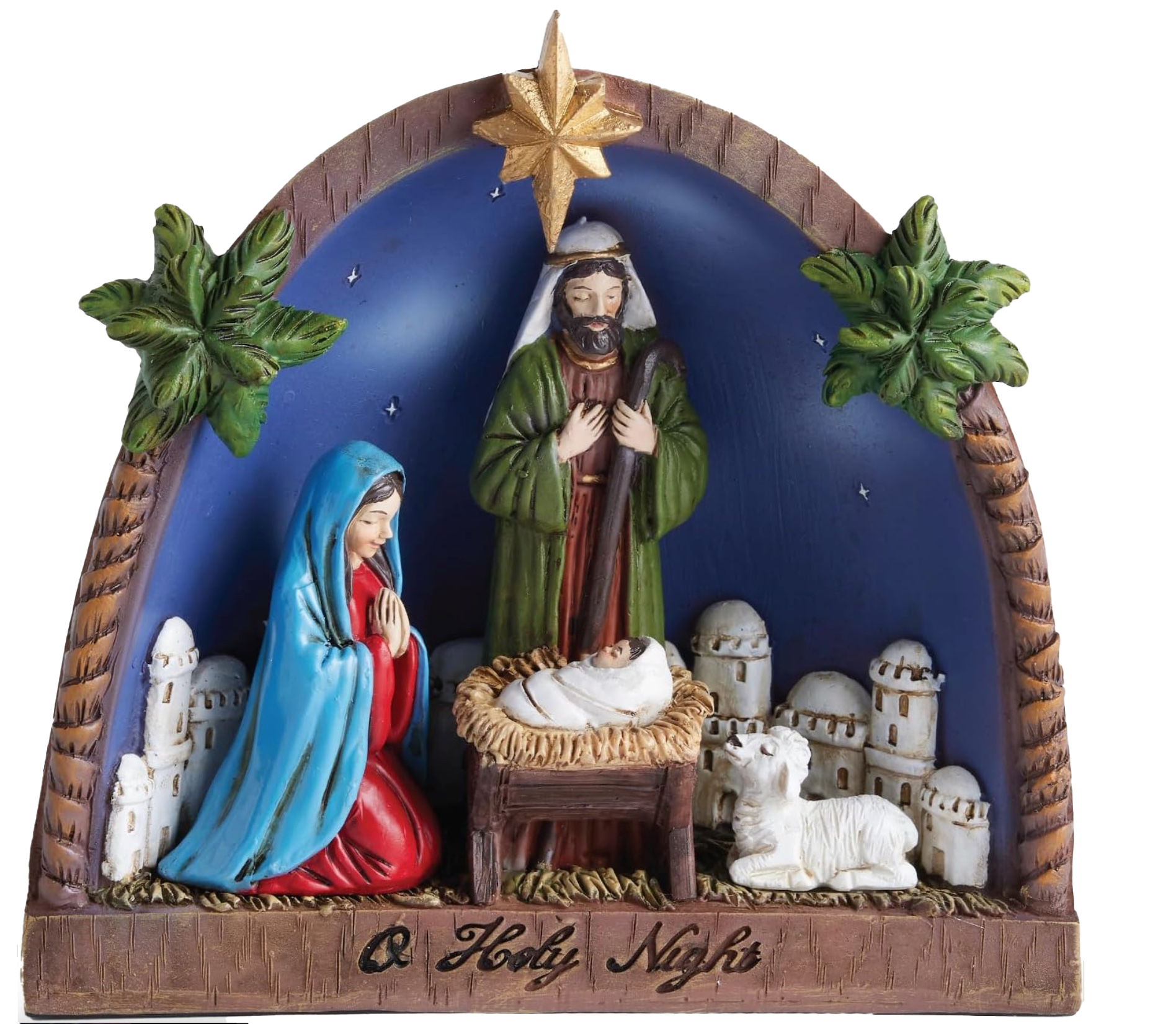 Starry Night Holy Family Nativity Figurine
