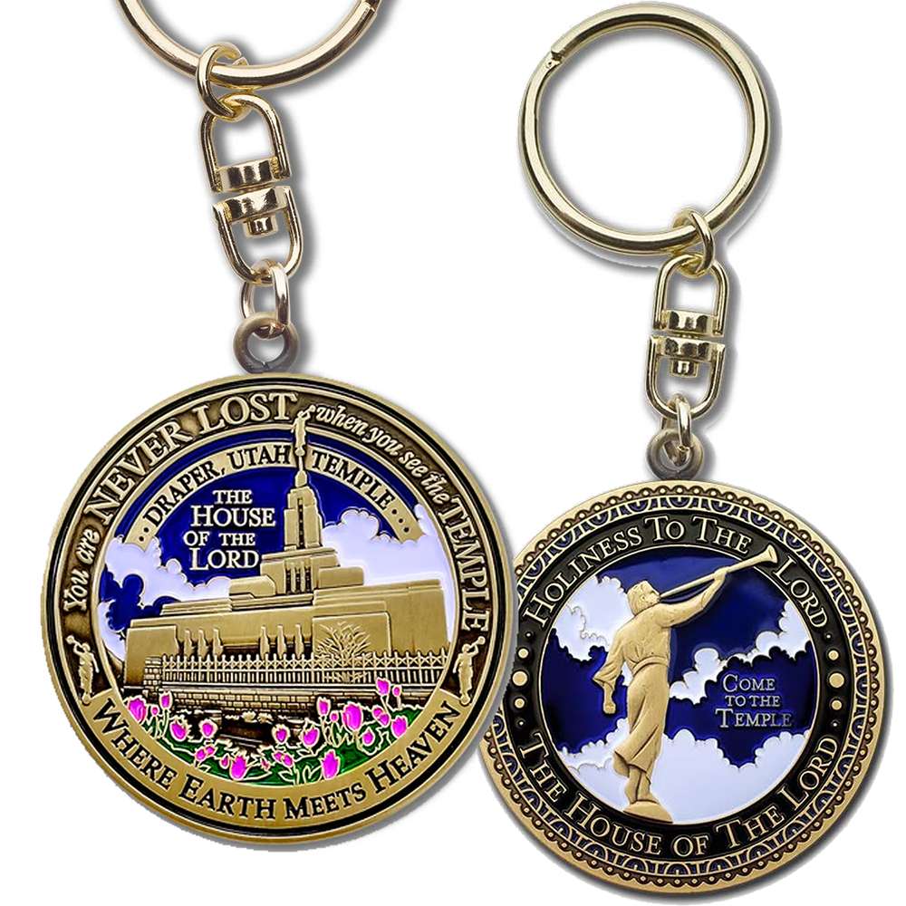 Draper Utah Temple Keychain, , large image number 3