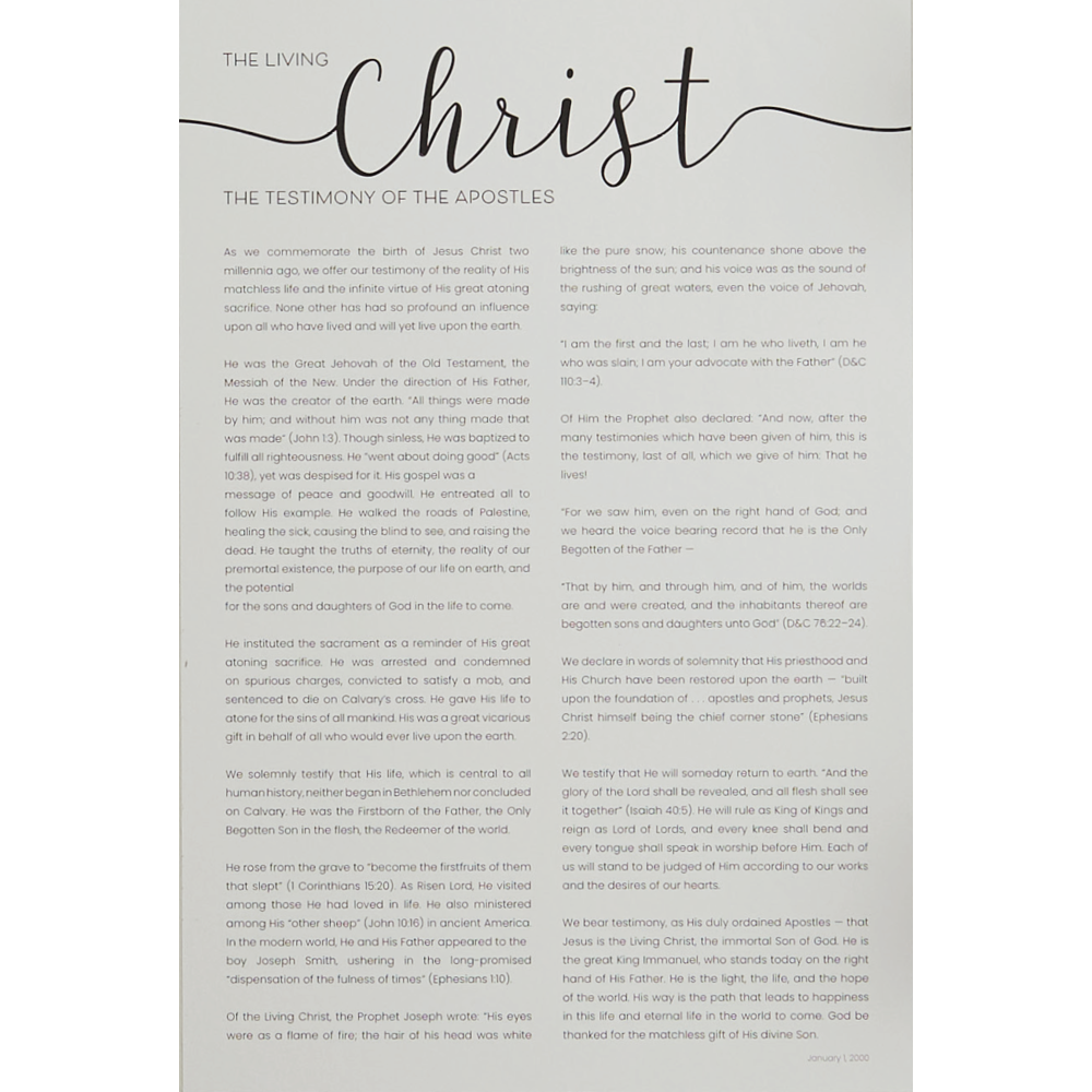 Living Christ Cursive Repositionable Poster