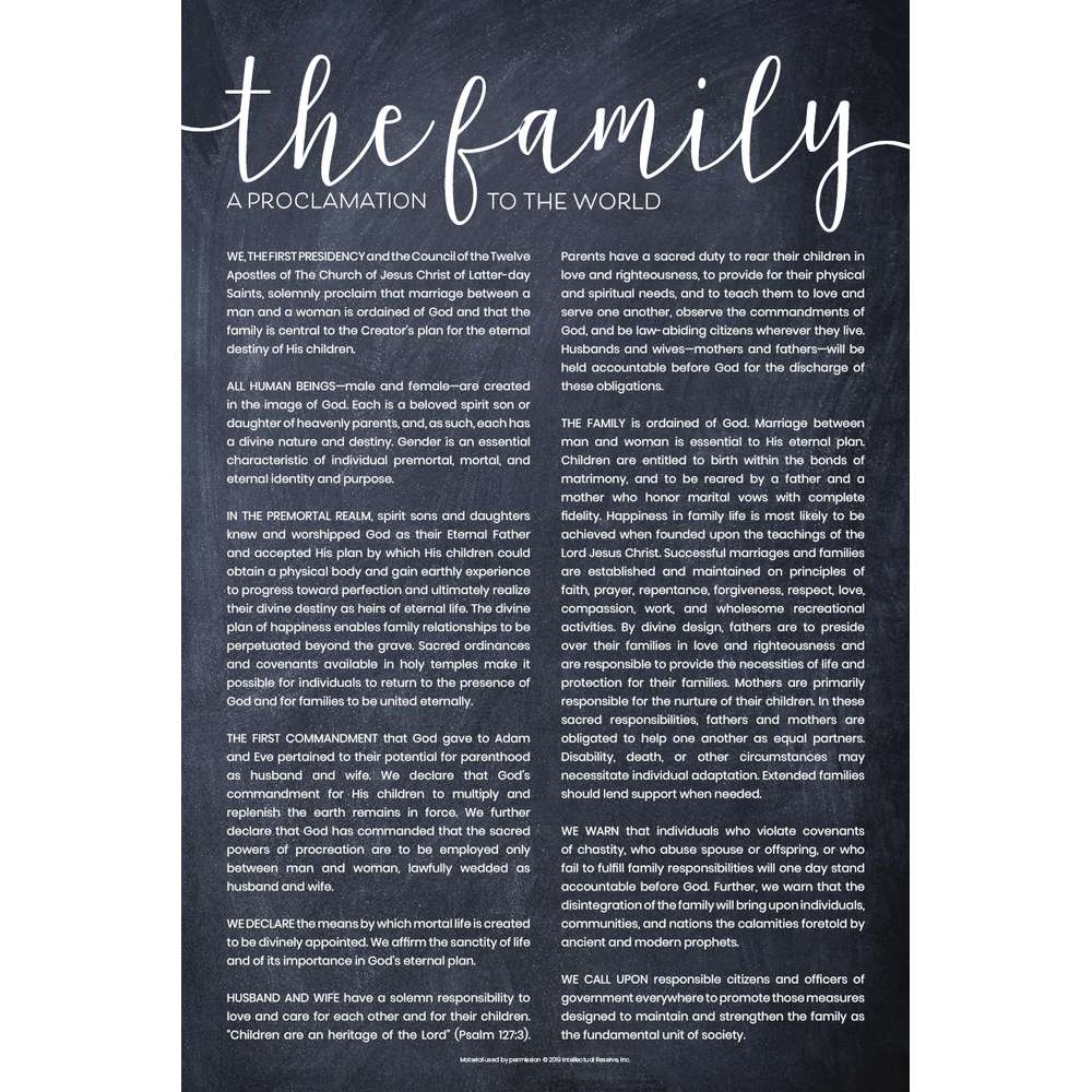 Family Proclamation Chalk Repositionable Poster, , large image number 0