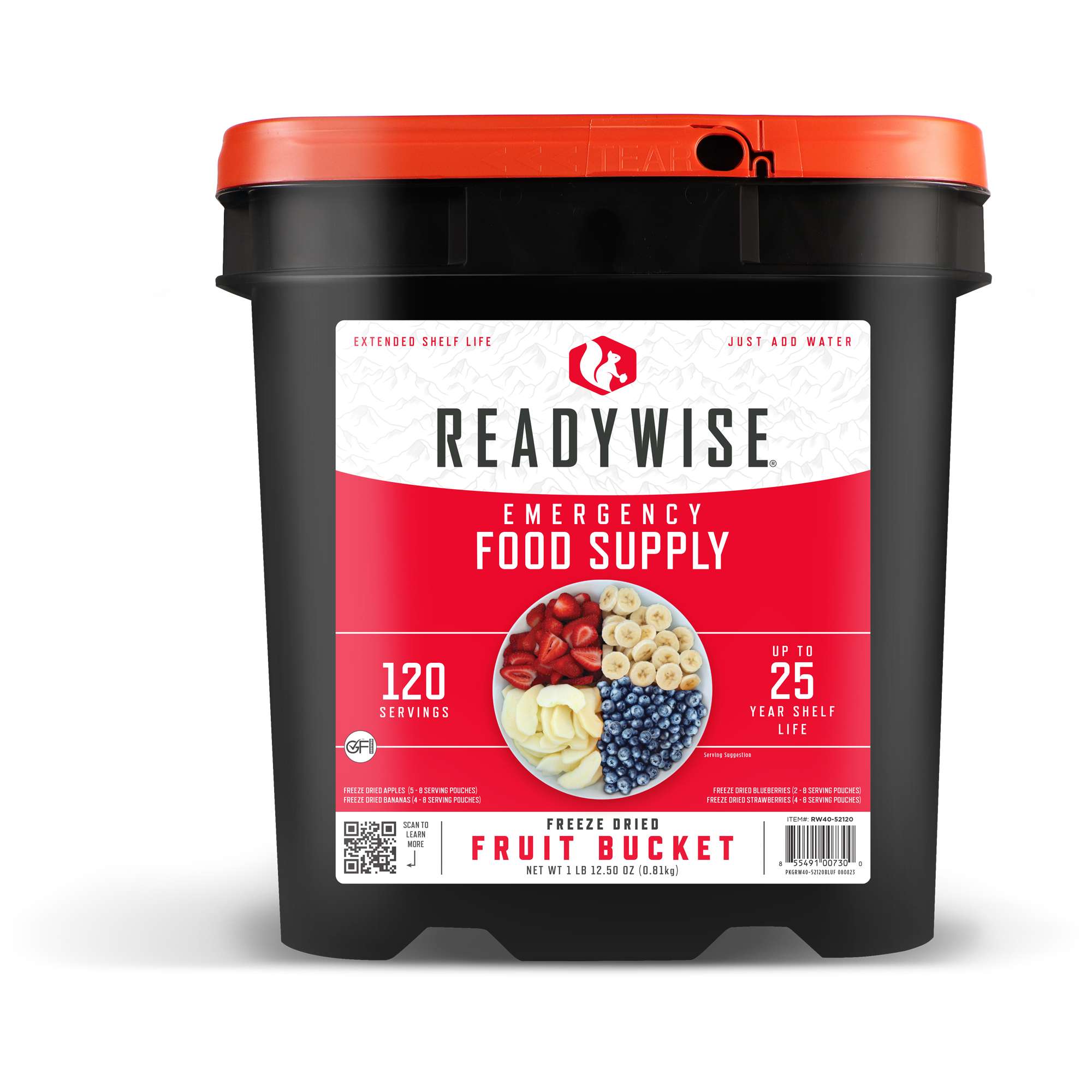 120 Serving Freeze-Dried Fruit Bucket