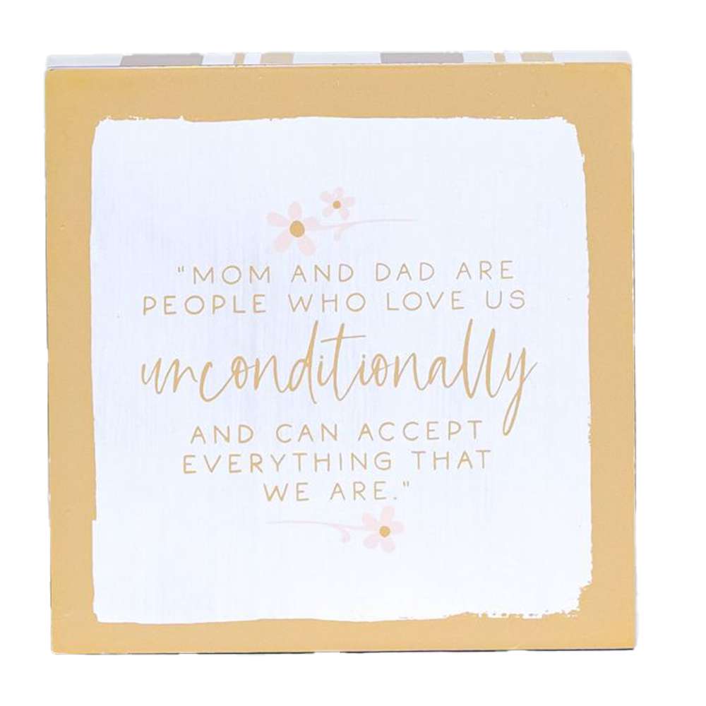 MOM DAD REVERSIBLE PLAQUE 5X5