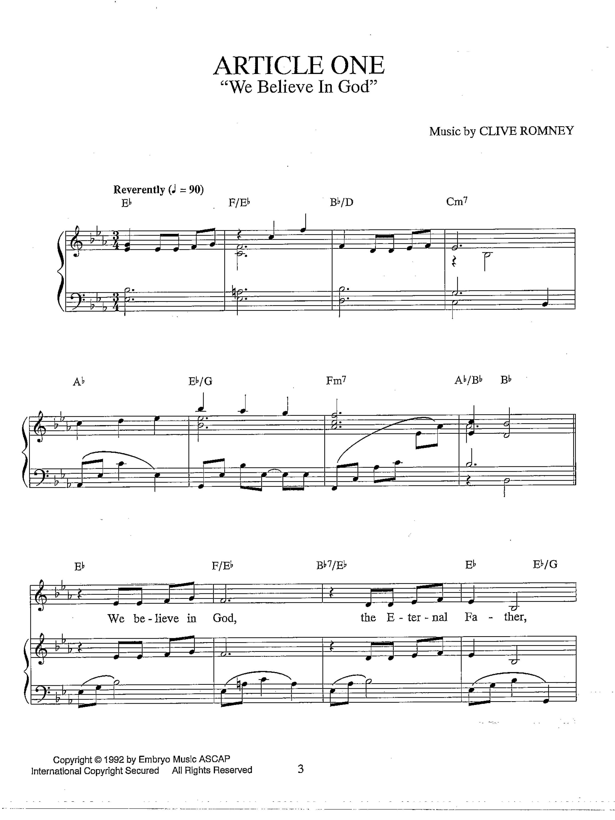 The Articles of Faith: Article One