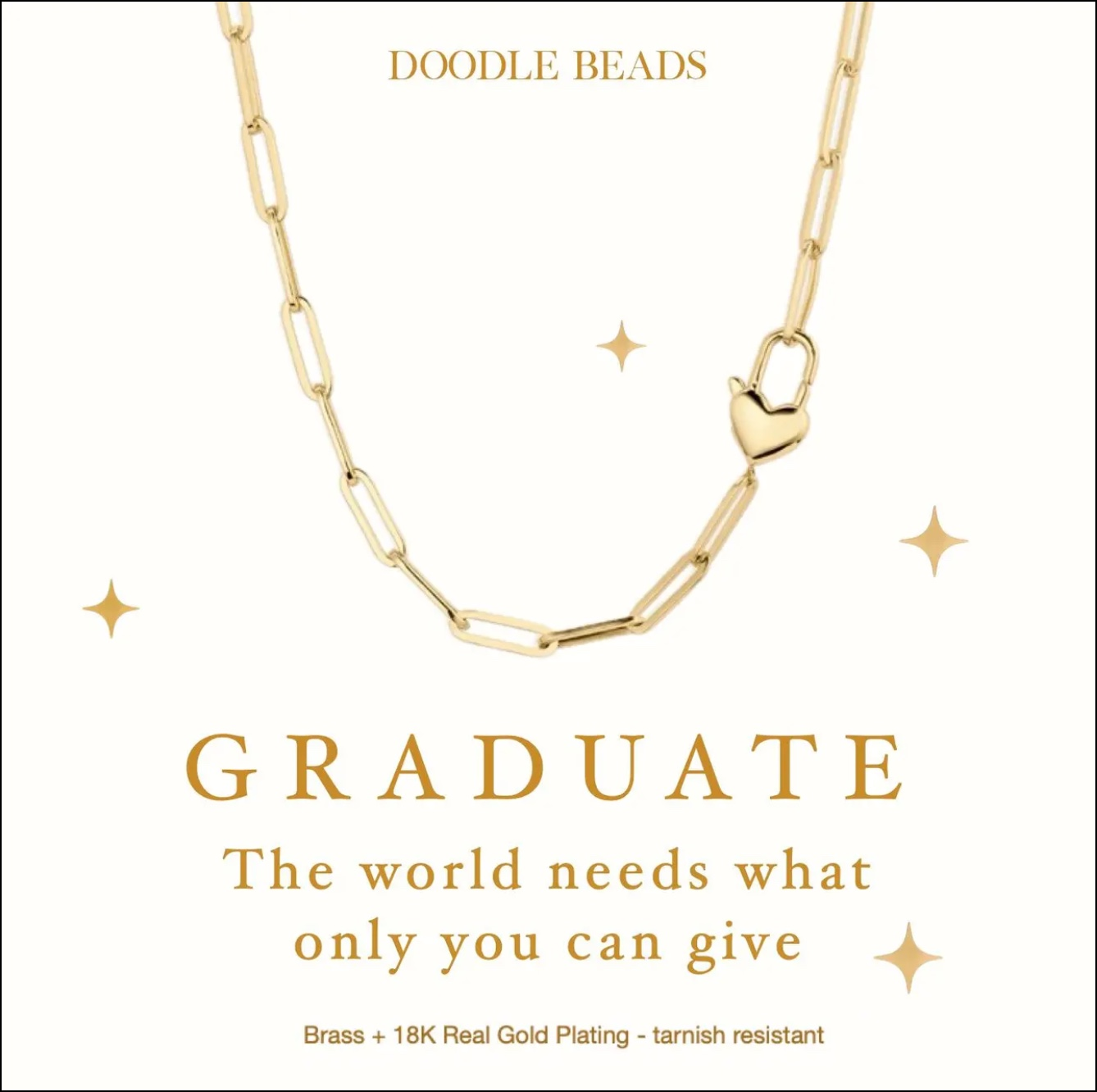 Graduate Heart Padlock Necklace