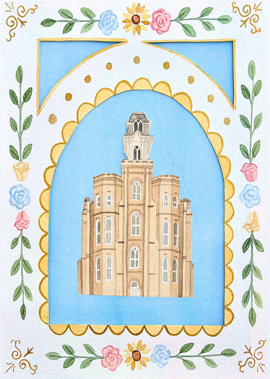 Manti Utah Temple Cottagecore Style Print