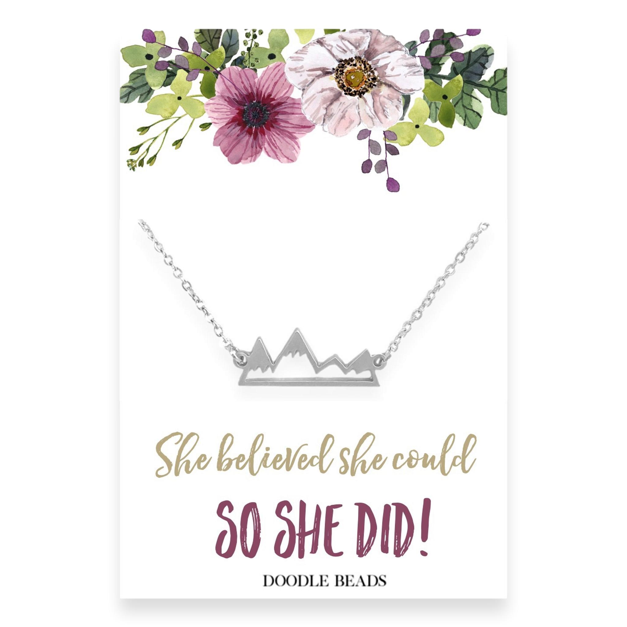 She Believed She Could Mountain Necklace