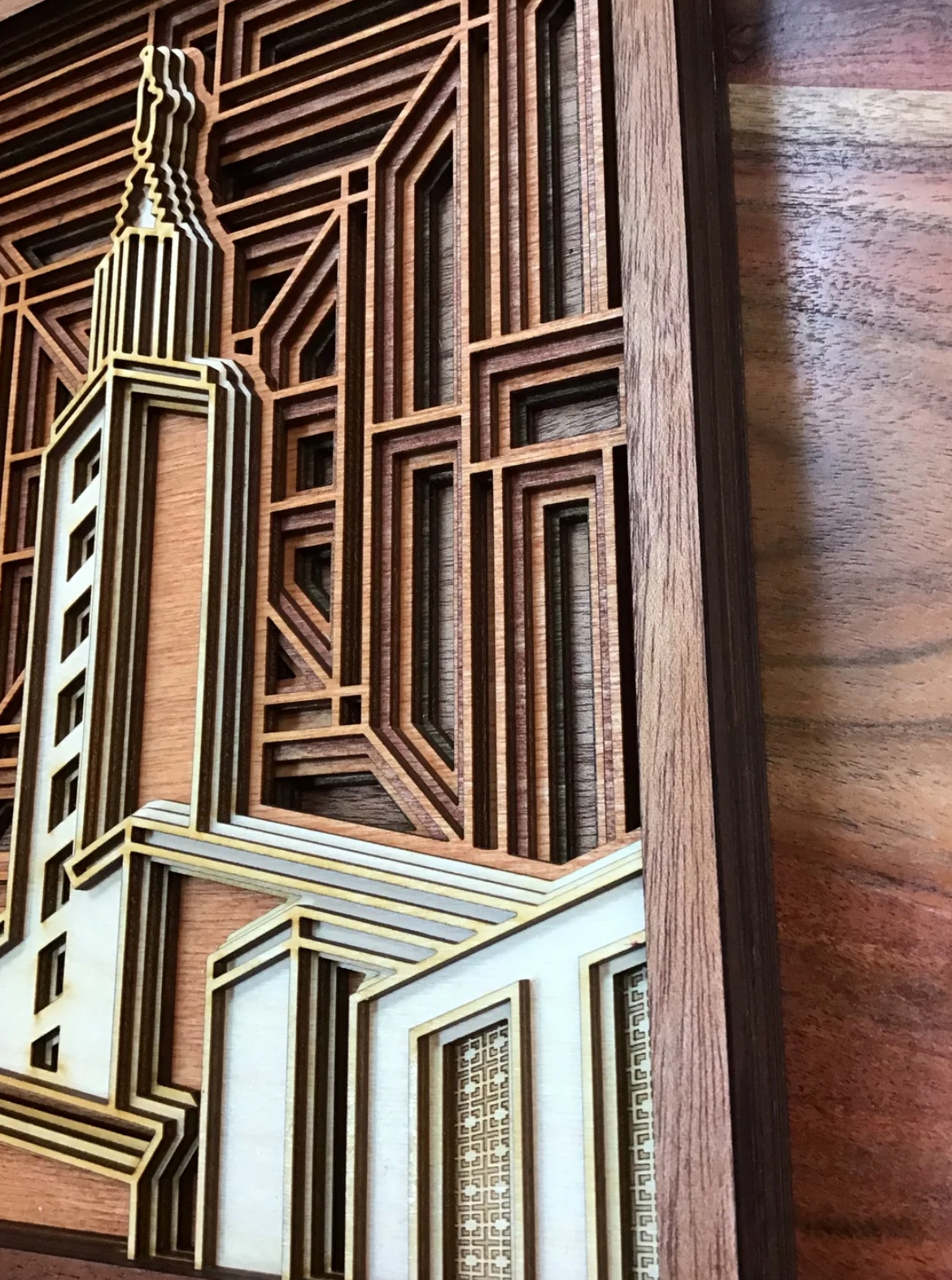 Los Angeles California Temple Layered Wood Plaque, , large
