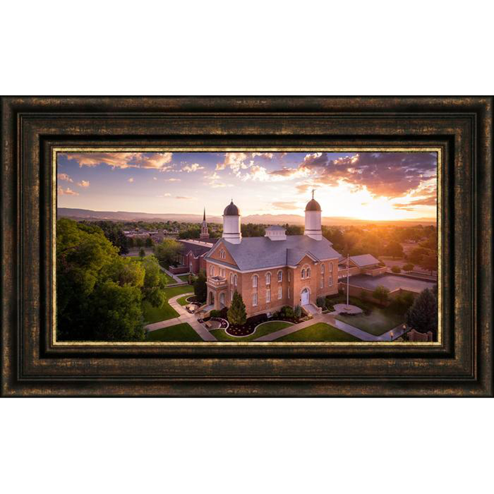 Vernal Temple From On High (23x38 Framed Canvas Giclee)