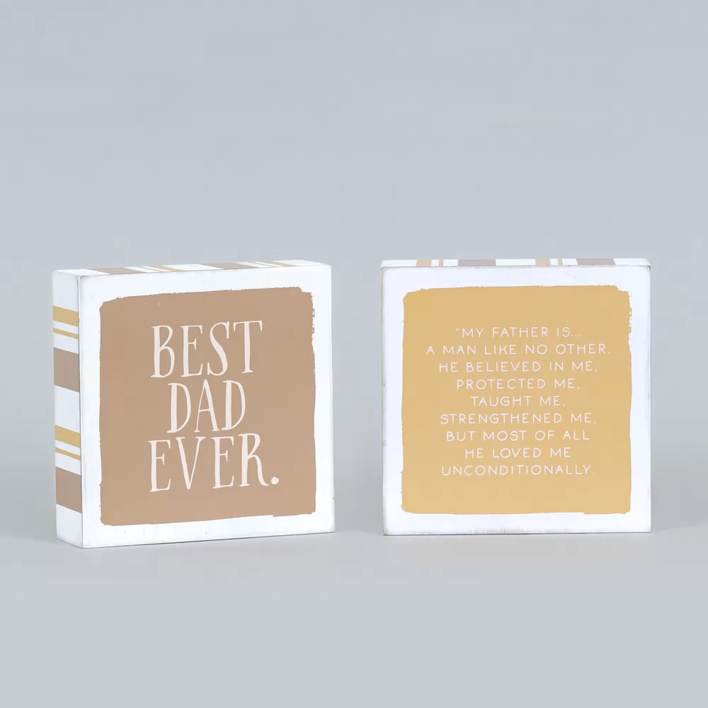 BEST DAD REVERSIBLE PLAQUE 5x5, , large
