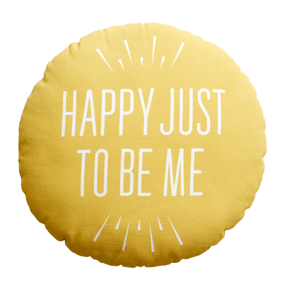 Happy Just to Be Me Round Pillow, , large image number 0