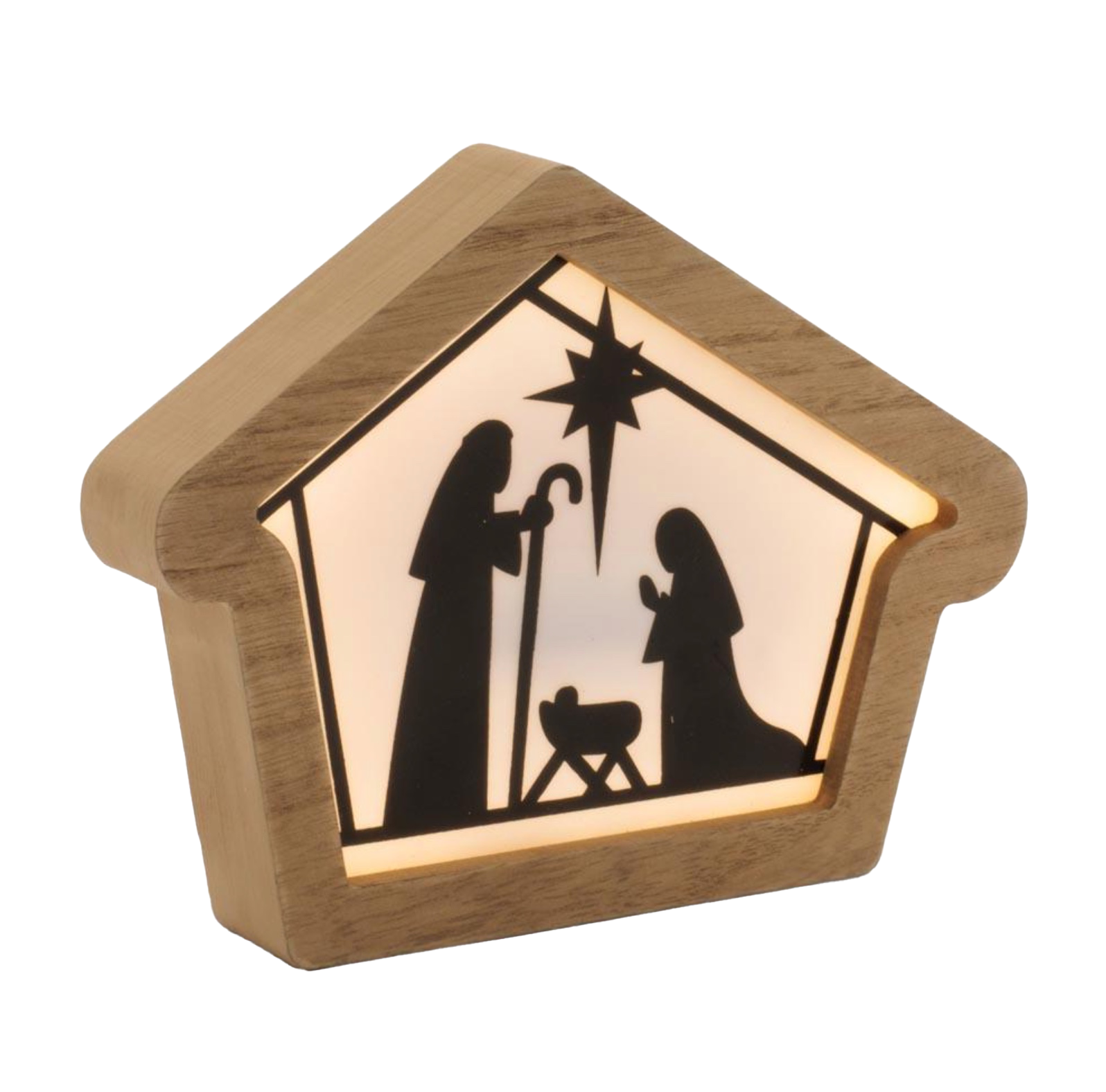 Light-up Holy Family in Creche LED Nativity