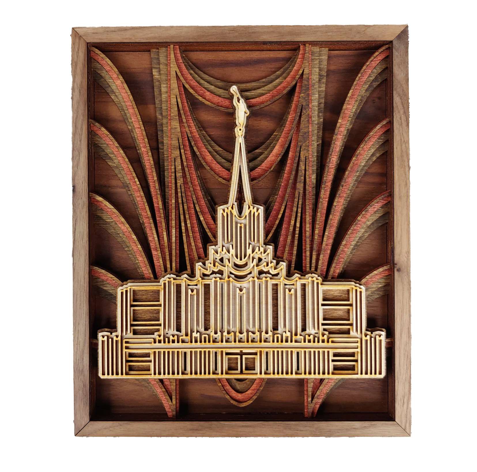 Jordan River Utah Temple Layered Wood Plaque