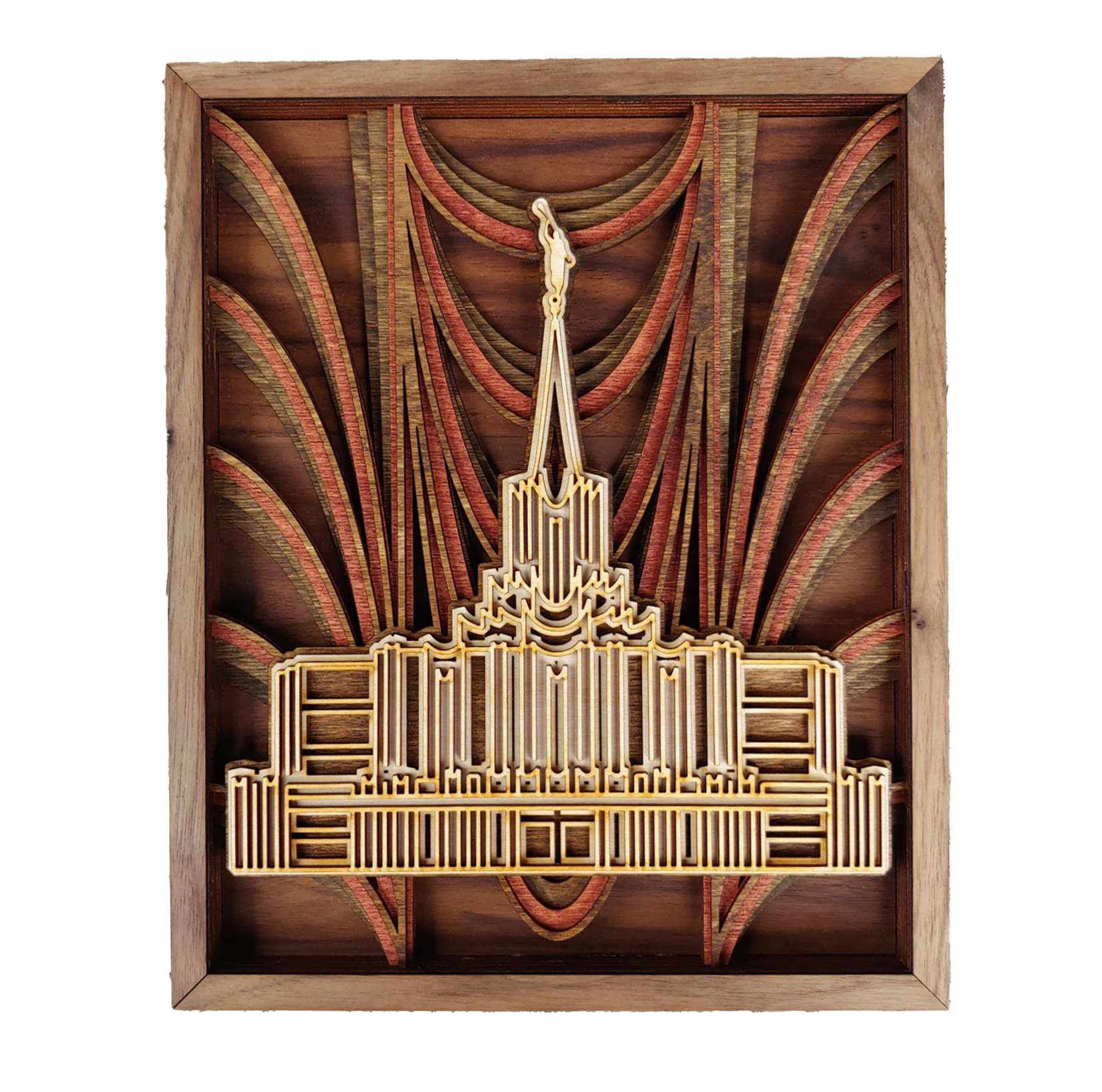 Jordan River Utah Temple Layered Wood Plaque