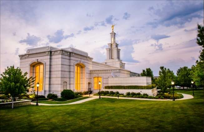 Columbia River Temple, Sunset (16x21 Framed Art)