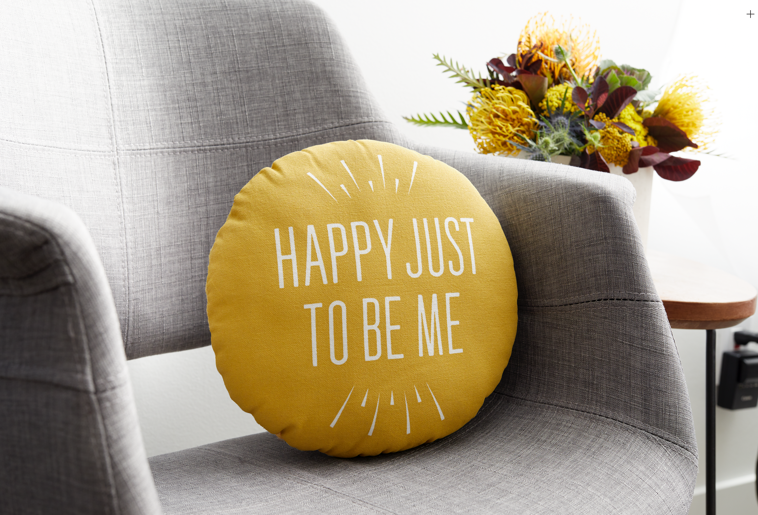 Happy Just to Be Me Round Pillow, , large image number 2
