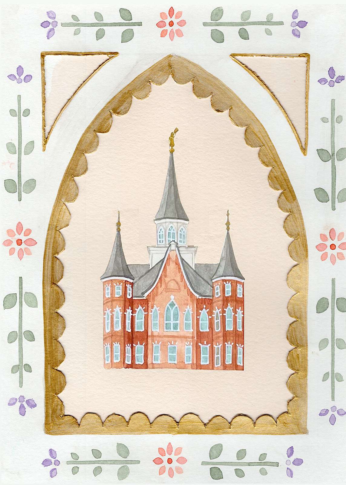 Provo City Center Utah Temple Cottagecore Style Print