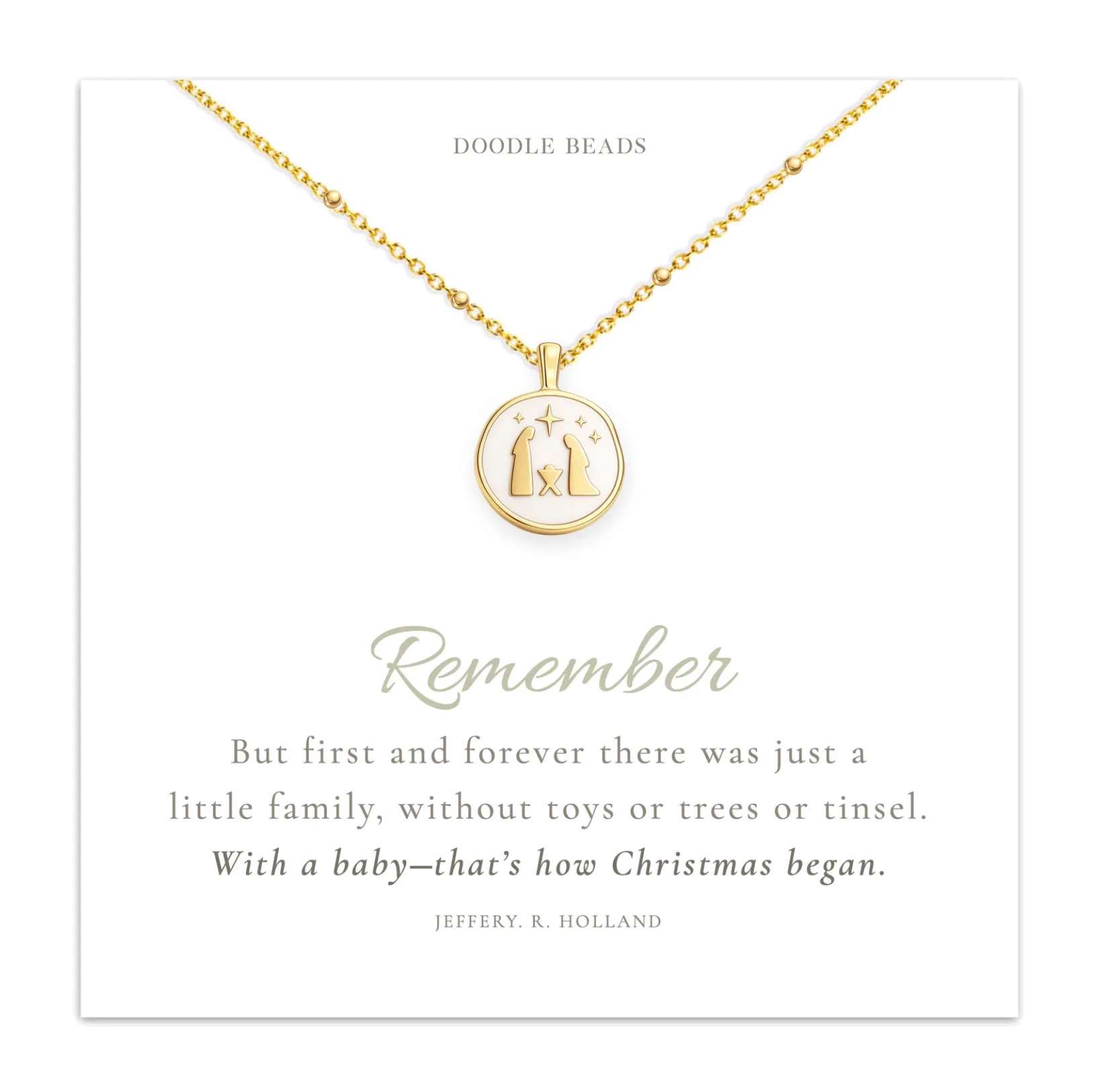 Remember Christmas Nativity Enamel Necklace