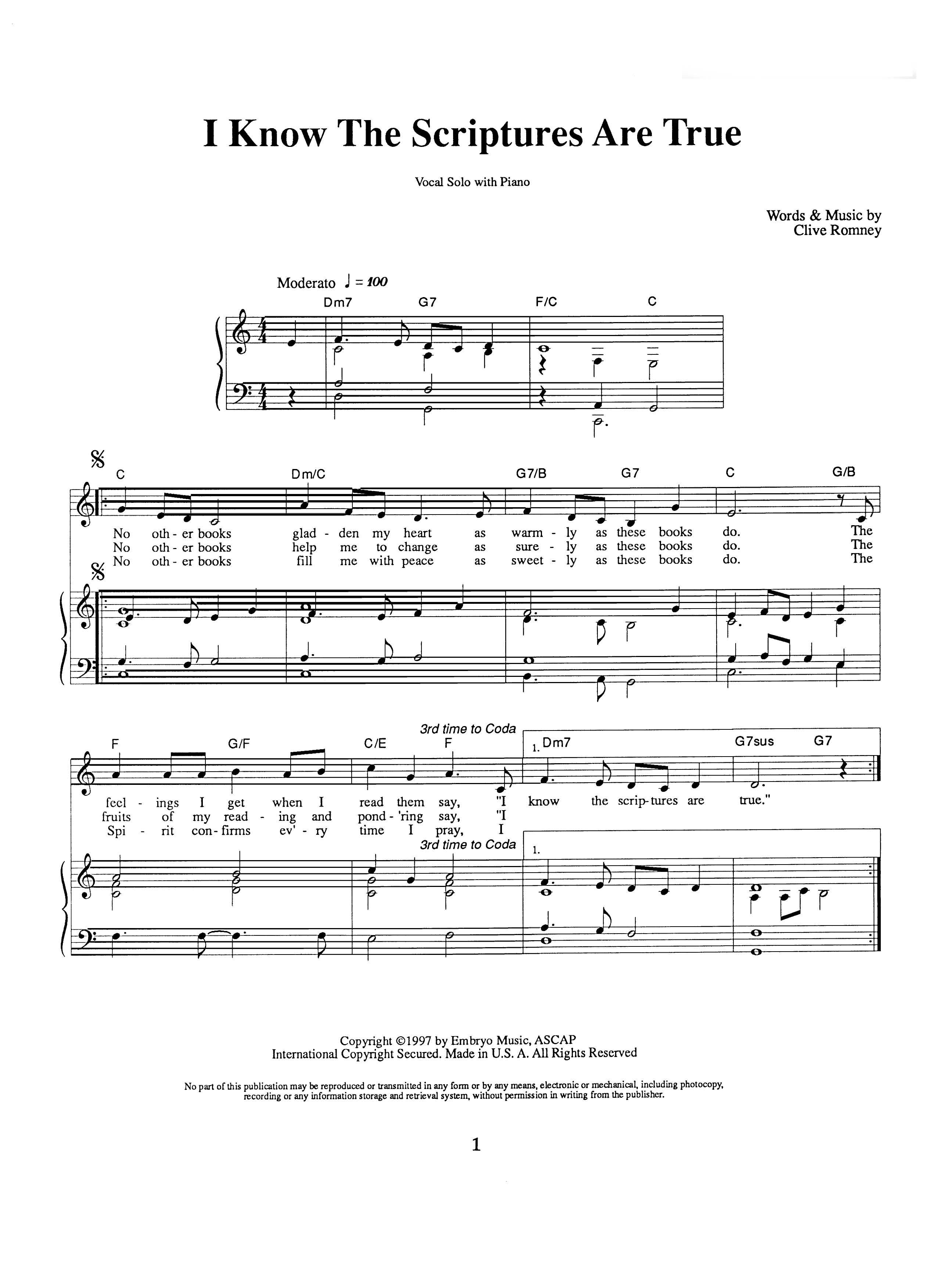 I Know the Scriptures Are True